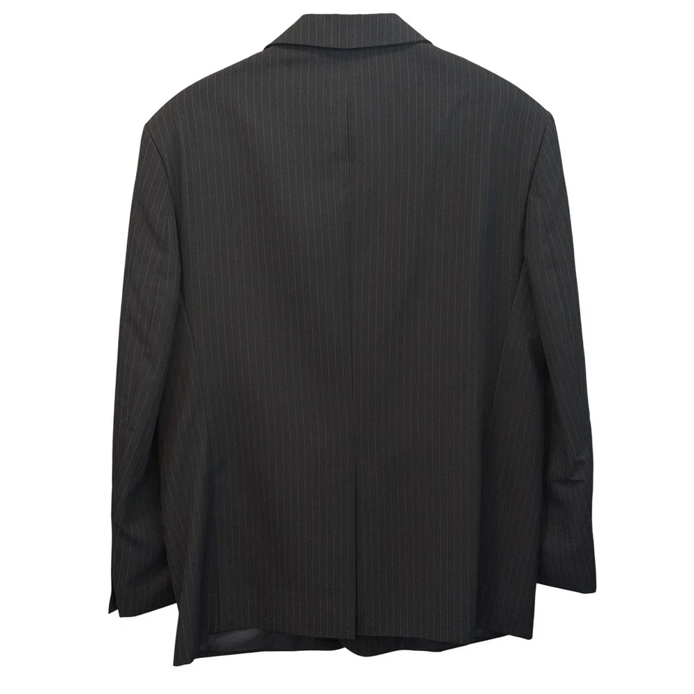 Duke Signature Collection Navy Pinstriped‎ Fully Lined Navy Blazer size 48R